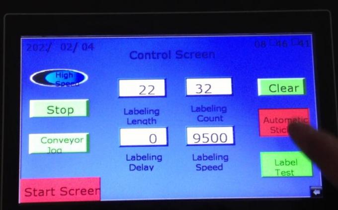 Máquina etiquetadora automática de dupla face para detecção de objetos com mesa giratória