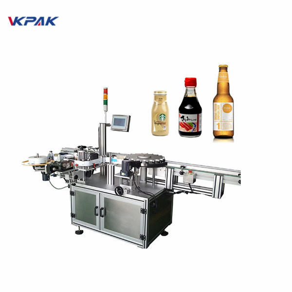 Sistema de etiquetagem envolvente orientada para garrafas redondas