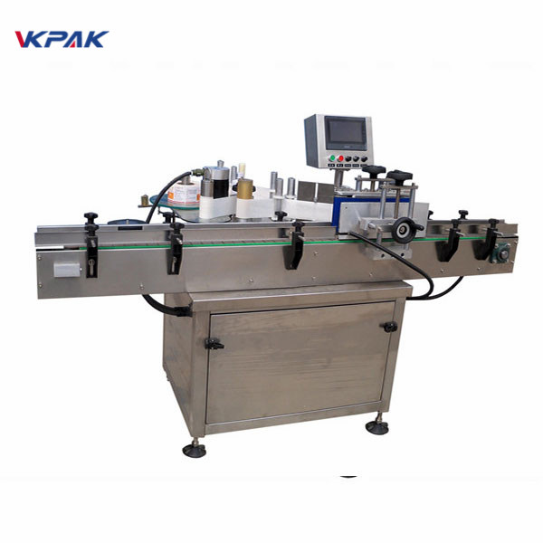 Máquina de rotulagem automática de garrafas redondas SUS304 servo motor PLC Control