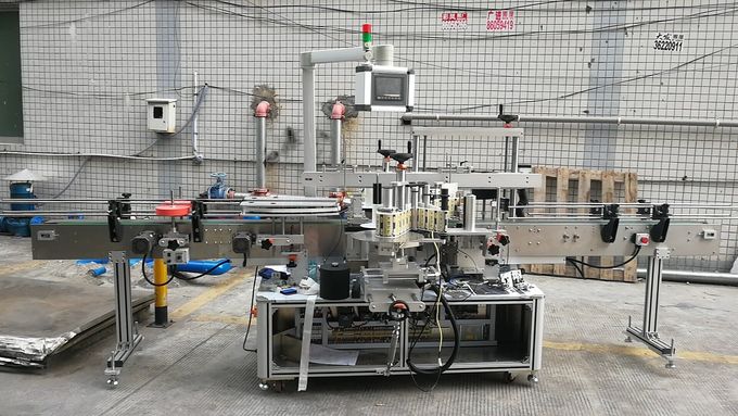 Máquina automática de rotulagem de garrafas quadradas com adesivo lado duplo